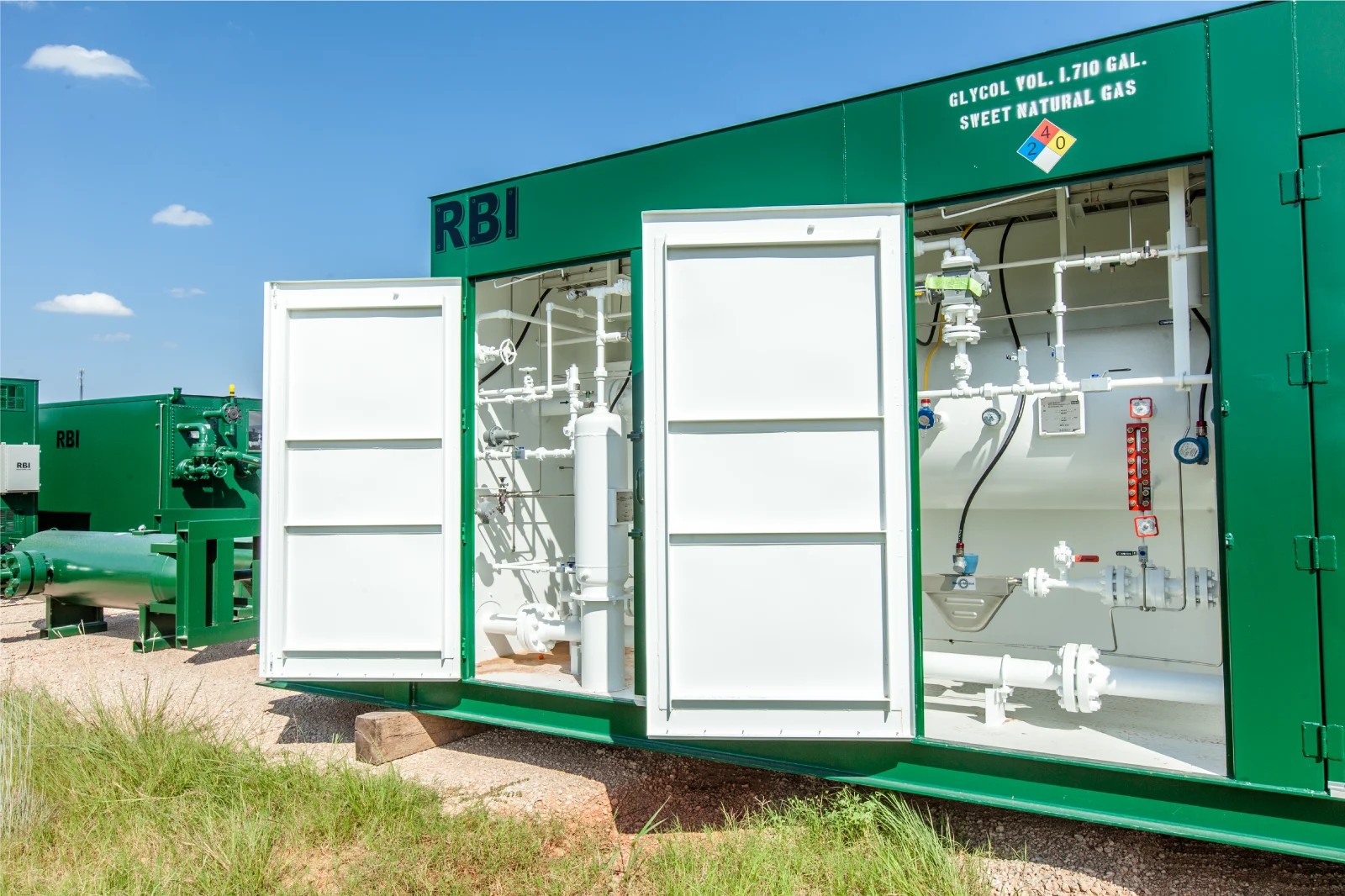 Green gas production unit outside